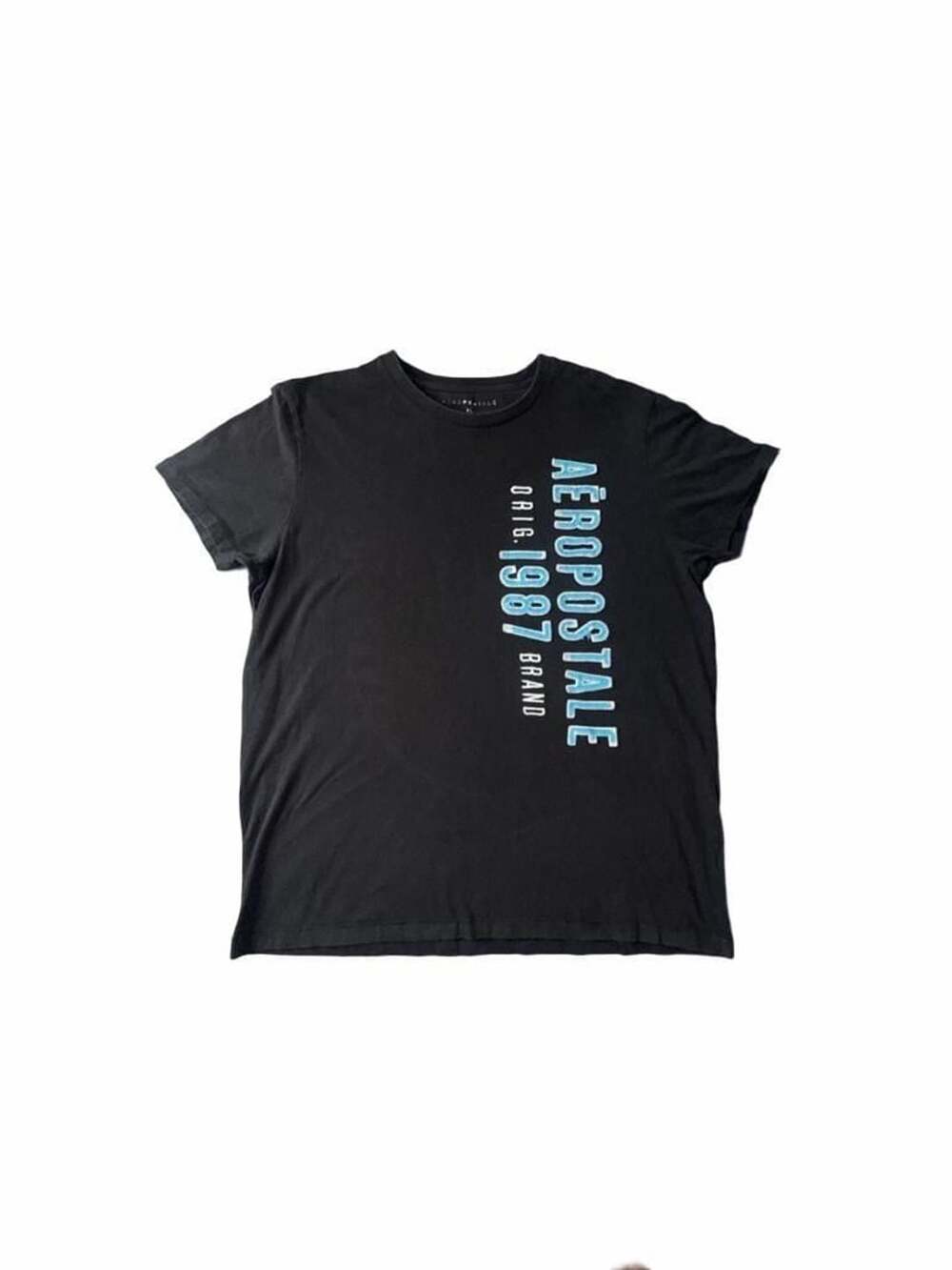 Aeropostale Graphic T-Shirt Size XL Black 1987 Logo